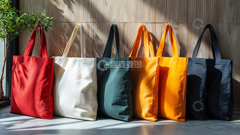 高清大图下载【趣麦麦图】多色帆布环保购物袋