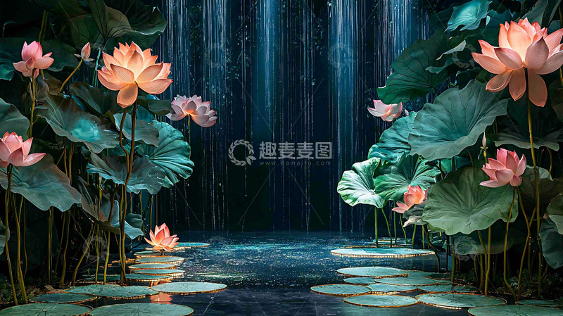 高清大图下载【趣麦麦图】荷花池夜景