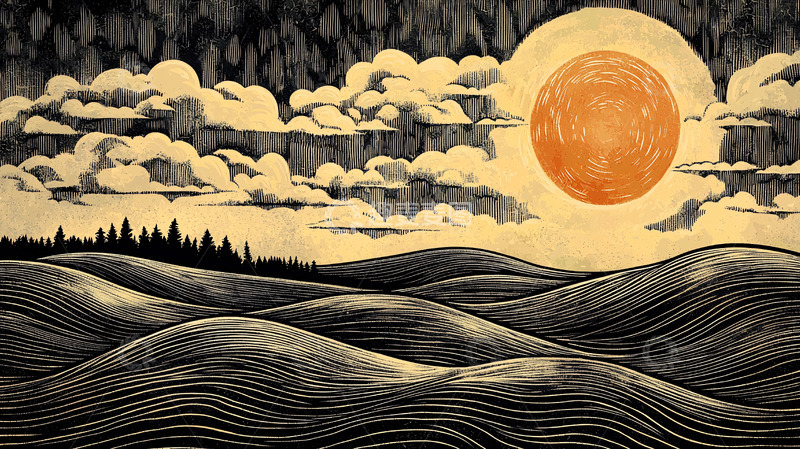 高清大图下载【趣麦麦图】水墨画风格风景