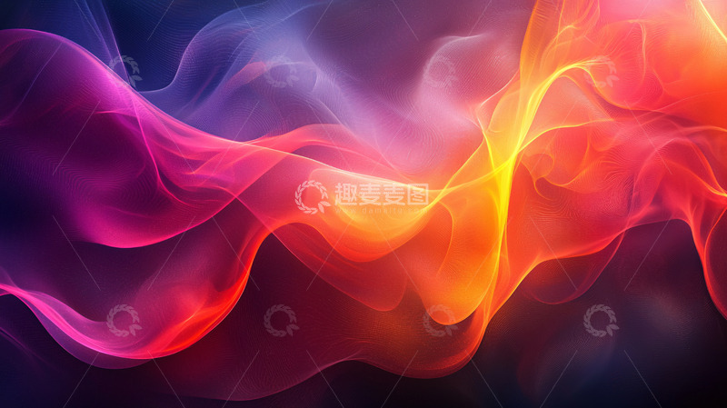 高清大图下载【趣麦麦图】抽象色彩流动曲线