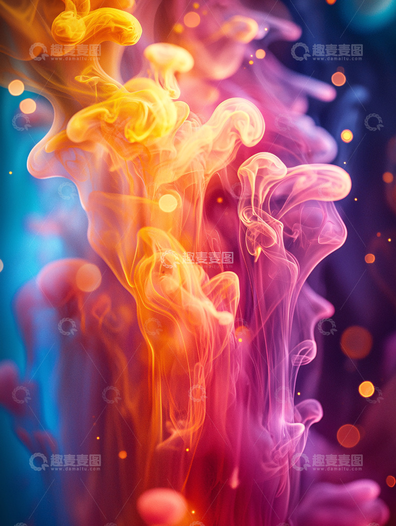 高清大图下载【趣麦麦图】彩色烟雾液体艺术
