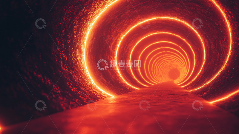 高清大图下载【趣麦麦图】黑暗隧道橙色灯光