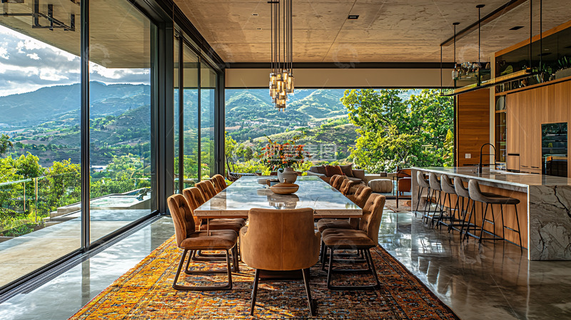 高清大图下载【趣麦麦图】山景别墅餐厅