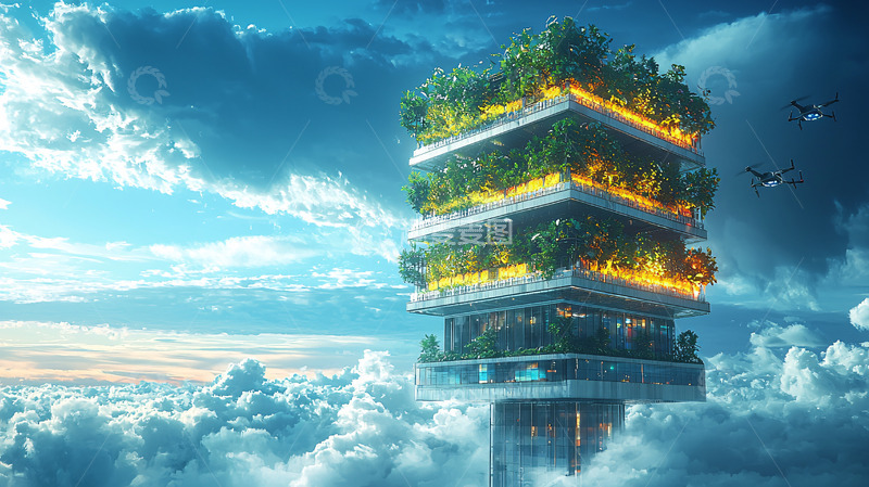 高清大图下载【趣麦麦图】云端城市