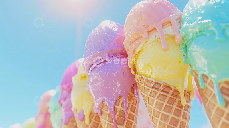 高清大图下载【趣麦麦图】彩色冰淇淋圣代