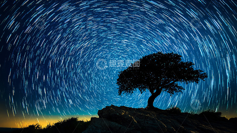 高清大图下载【趣麦麦图】星空树