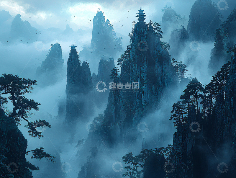 高清大图下载【趣麦麦图】水墨山水画128