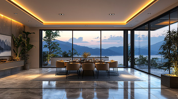 现代简约别墅餐厅