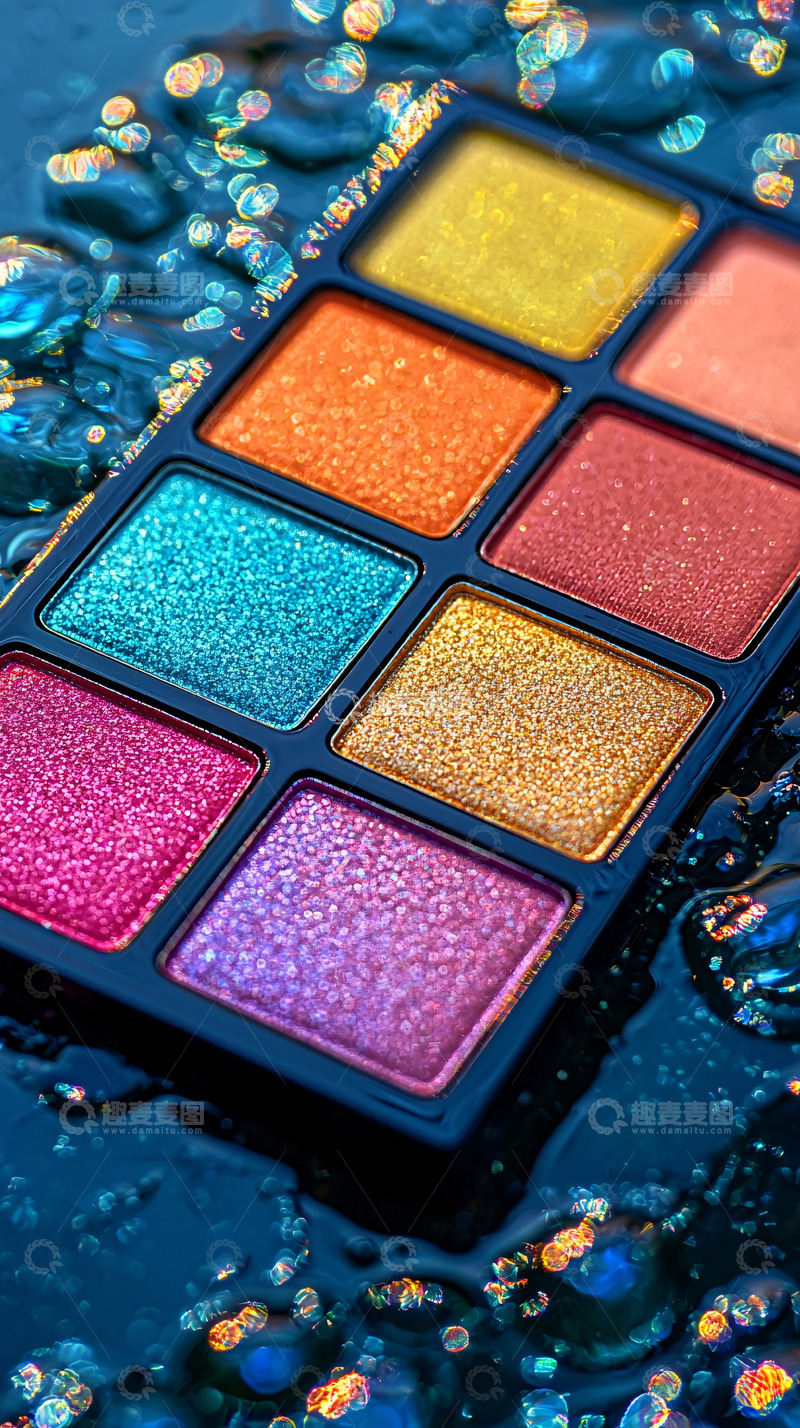 高清大图下载【趣麦麦图】色彩鲜艳的眼影盘