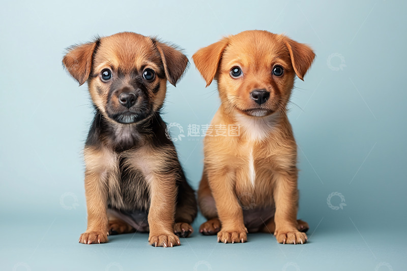 高清大图下载【趣麦麦图】两只可爱的小狗