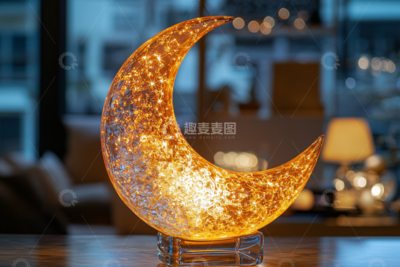 高清大图下载【趣麦麦图】-璀璨月亮台灯