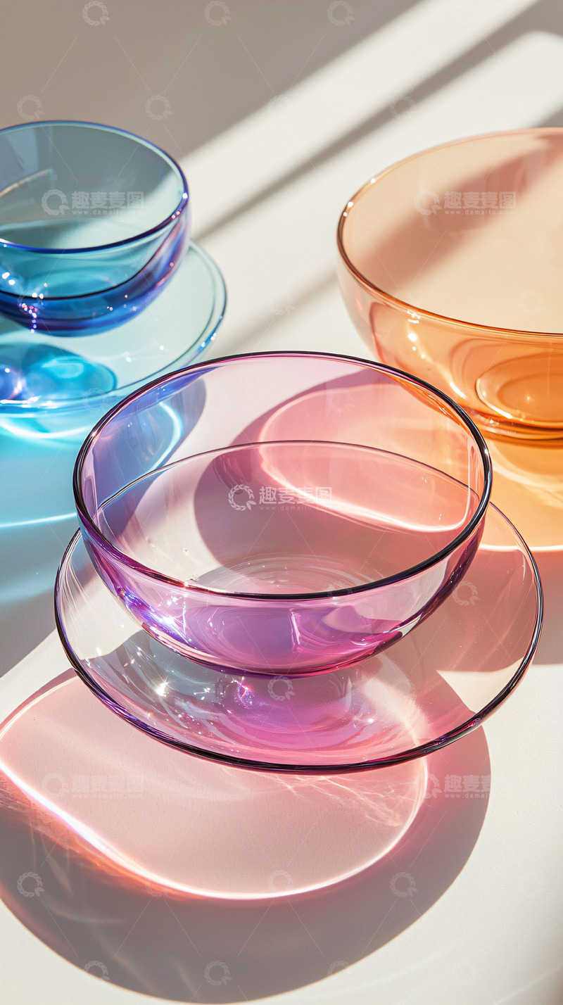 高清大图下载【趣麦麦图】彩色玻璃碗