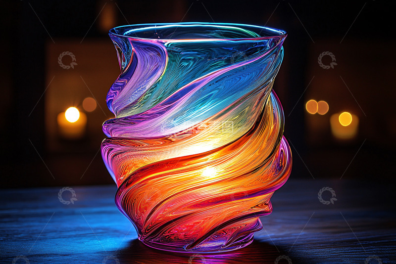 高清大图下载【趣麦麦图】彩虹玻璃烛台