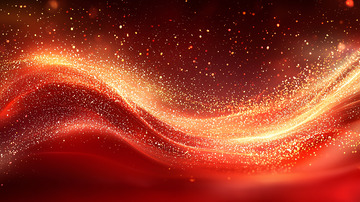 红色金色光芒流动背景