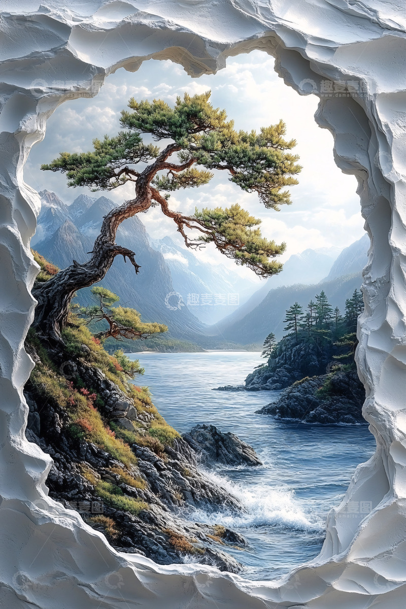 高清大图下载【趣麦麦图】山石之窗