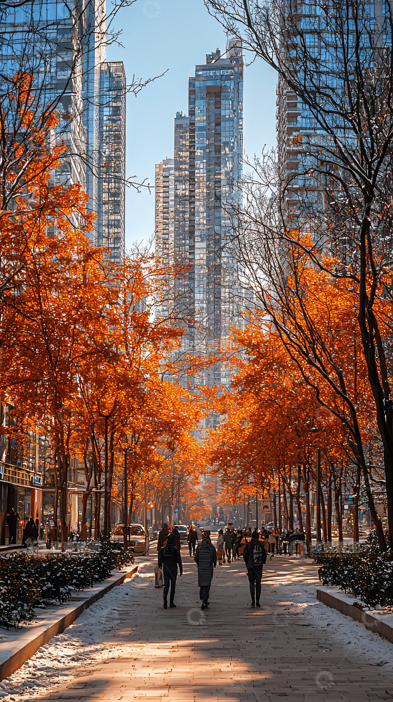 高清大图下载【趣麦麦图】秋日城市街景