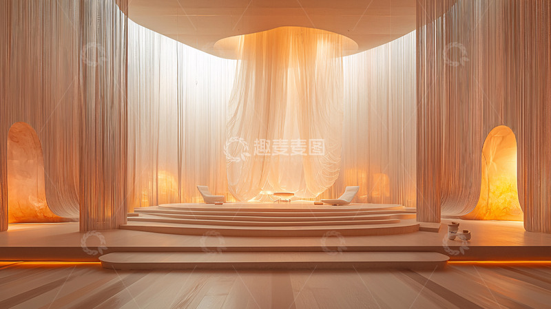 高清大图下载【趣麦麦图】暖色调现代化室内设计