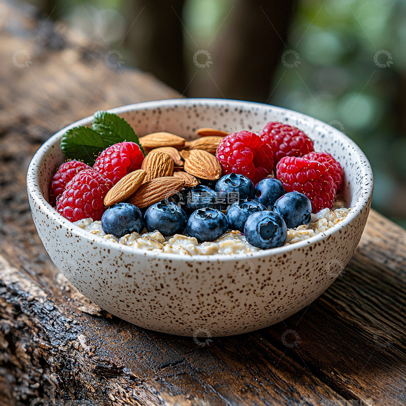 高清大图下载【趣麦麦图】燕麦碗水果早餐