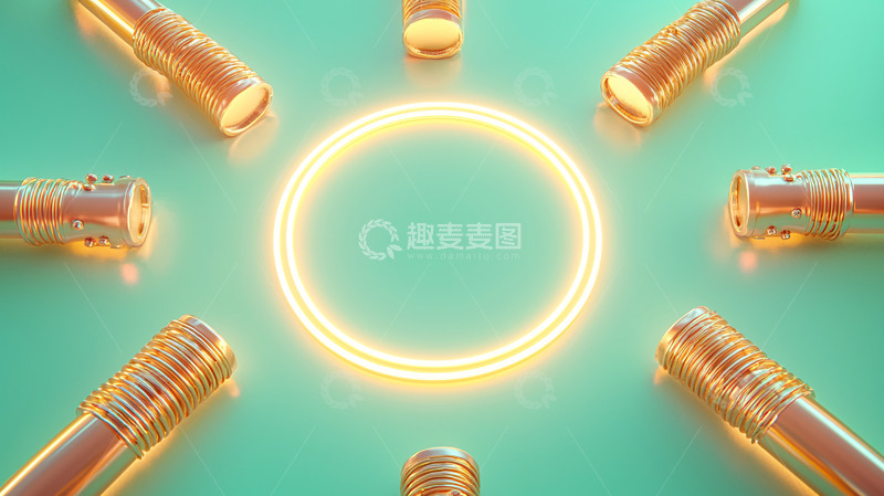 高清大图下载【趣麦麦图】金色圆环背景