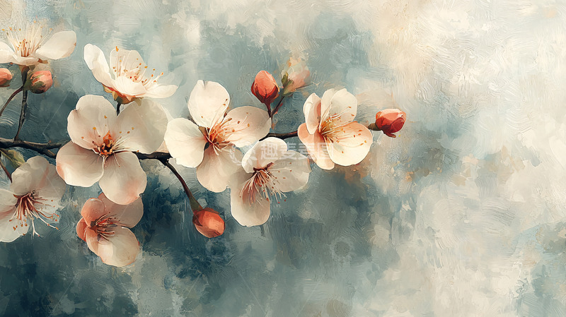 高清大图下载【趣麦麦图】水彩樱花枝条