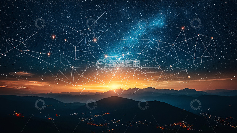 高清大图下载【趣麦麦图】星空日出山峰网络