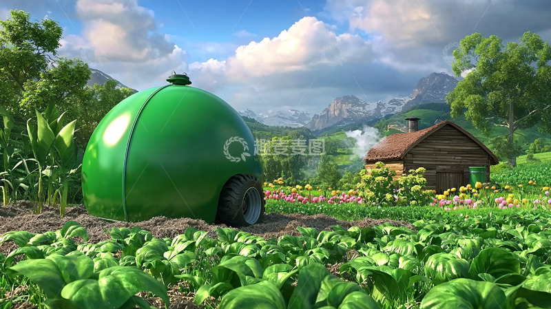 高清大图下载【趣麦麦图】绿色环保机器人农场