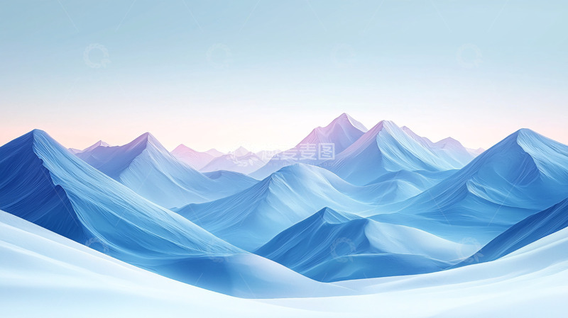高清大图下载【趣麦麦图】蓝色雪山风景图