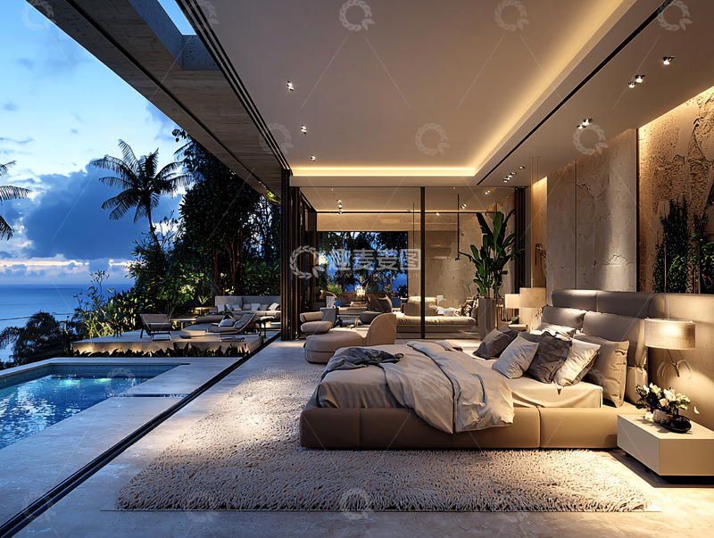 高清大图下载【趣麦麦图】海景别墅卧室设计