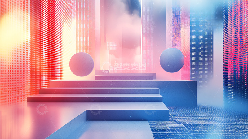 高清大图下载【趣麦麦图】梦幻霓虹色系场景