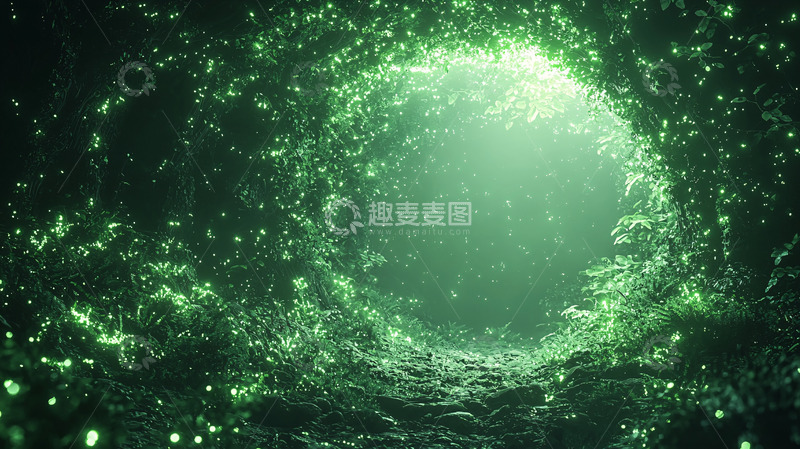 高清大图下载【趣麦麦图】绿光隧道