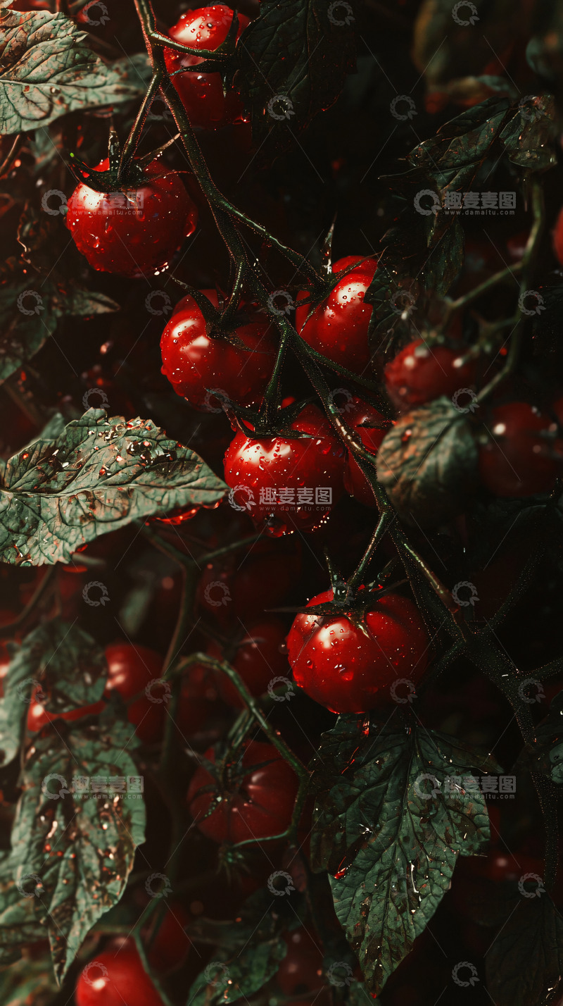 高清大图下载【趣麦麦图】红彤彤的番茄挂满枝头