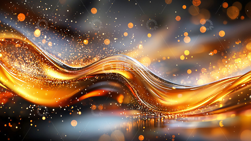 高清大图下载【趣麦麦图】金色液体波浪