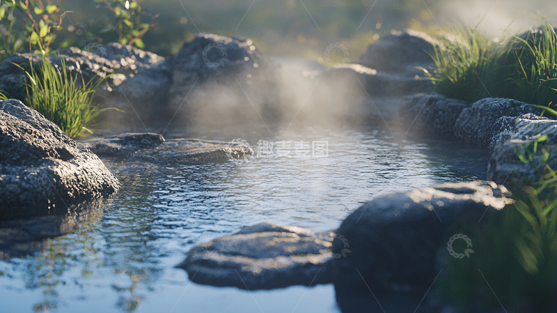 高清大图下载【趣麦麦图】温泉溪流