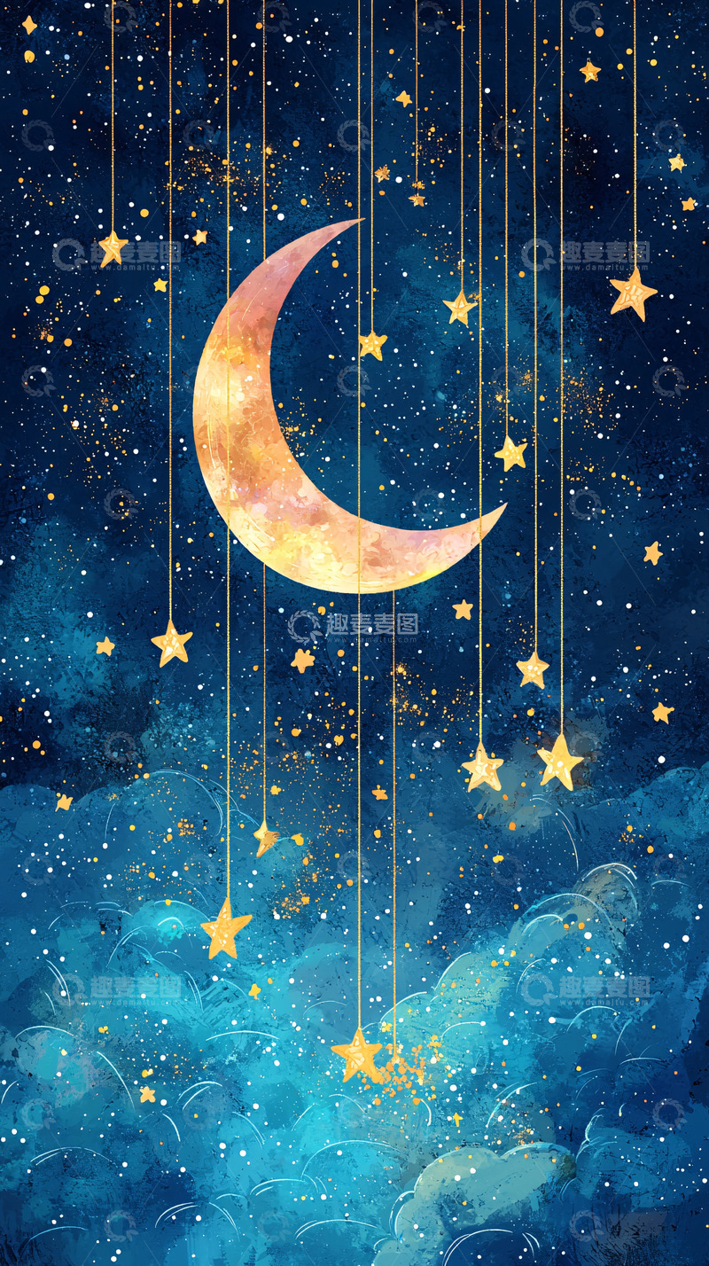 高清大图下载【趣麦麦图】星空月亮星星