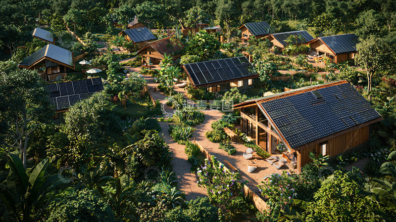 高清大图下载【趣麦麦图】热带雨林生态村庄