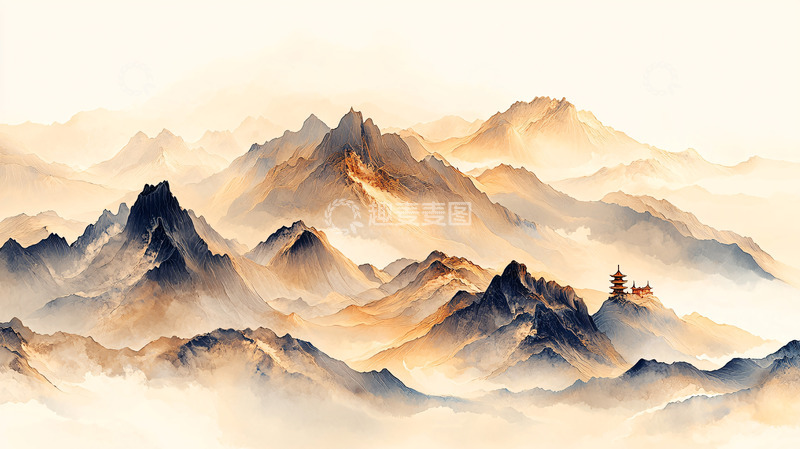 高清大图下载【趣麦麦图】水墨山水画风