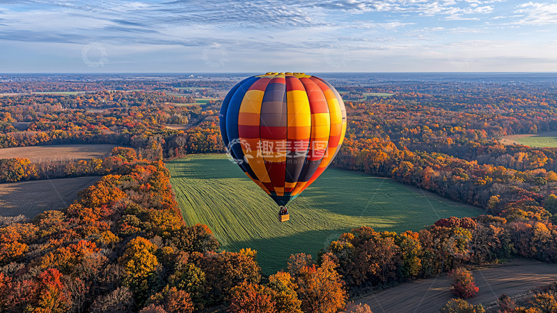 高清大图下载【趣麦麦图】热气球秋景