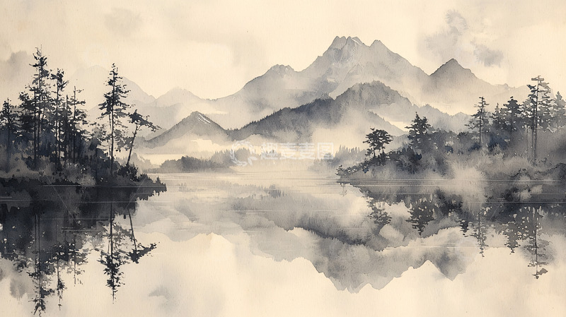 高清大图下载【趣麦麦图】水墨山水画130