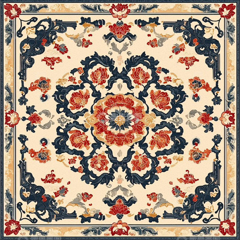 高清大图下载【趣麦麦图】中式复古地毯