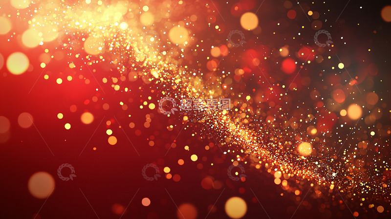 高清大图下载【趣麦麦图】红色金色光斑背景