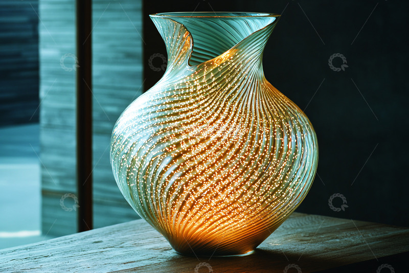 高清大图下载【趣麦麦图】轻盈透亮的玻璃花瓶