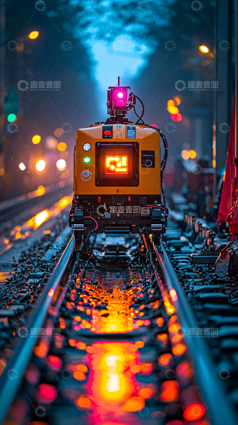 高清大图下载【趣麦麦图】轨道检测机器人