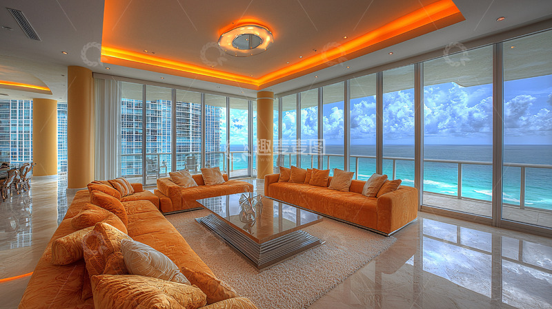 高清大图下载【趣麦麦图】海景房客厅