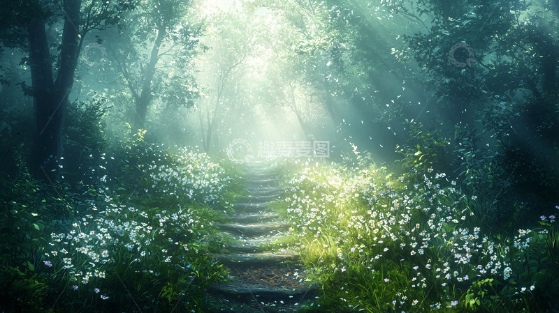 高清大图下载【趣麦麦图】神秘森林的童话路径