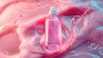 粉色液体护肤品喷雾