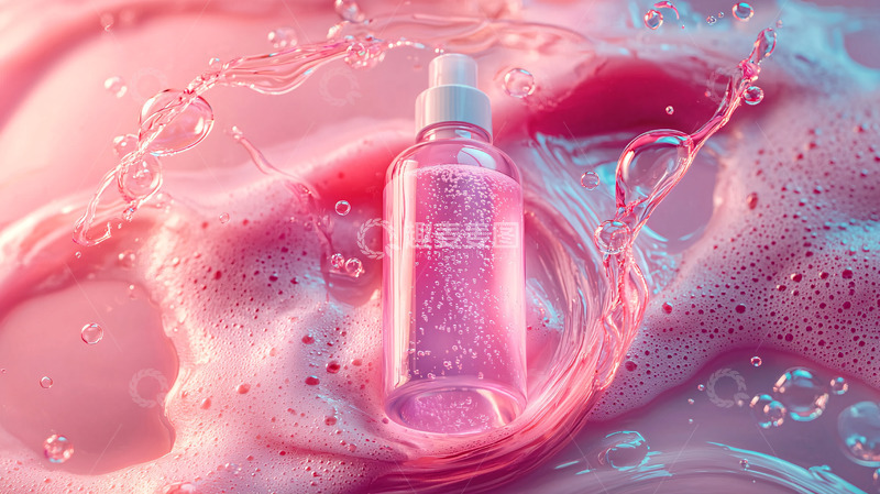 高清大图下载【趣麦麦图】粉色液体护肤品喷雾