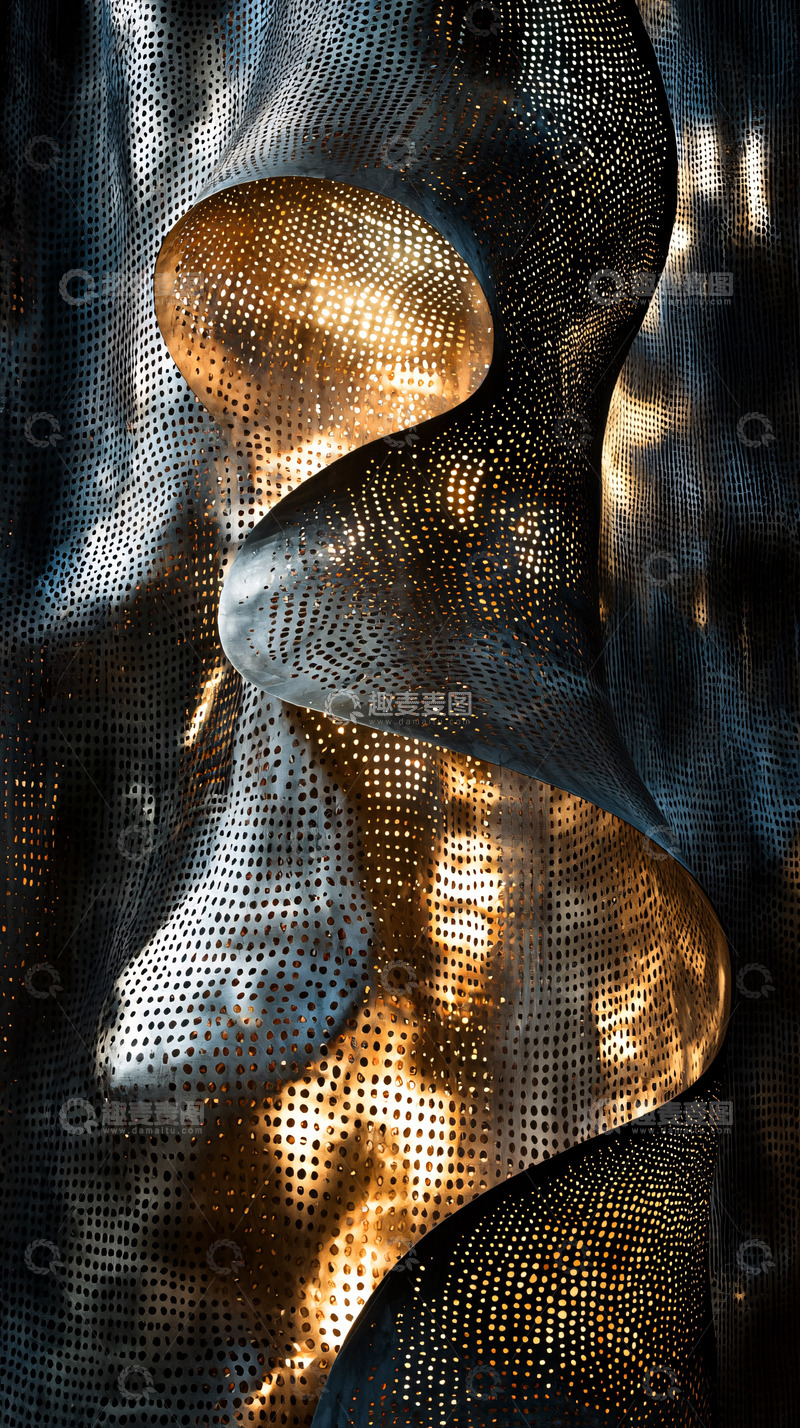 高清大图下载【趣麦麦图】金属质感曲线缠绕