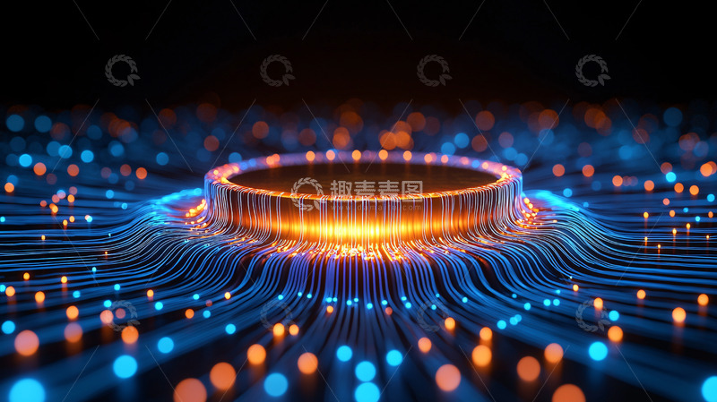 高清大图下载【趣麦麦图】科技感电路中心发光