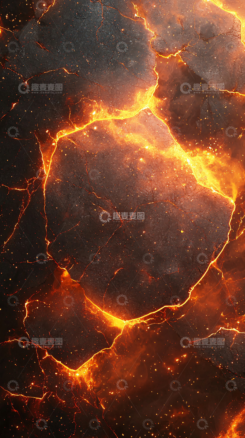 高清大图下载【趣麦麦图】岩浆地表裂缝