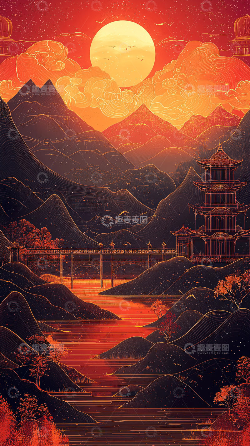 高清大图下载【趣麦麦图】唯美东方意境山水